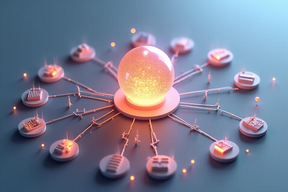 A complex but clear diagram illustrating the seamless integration of Woven Rooms' smart automation platform with various hotel systems, including PMS, BMS, and guest-facing apps.